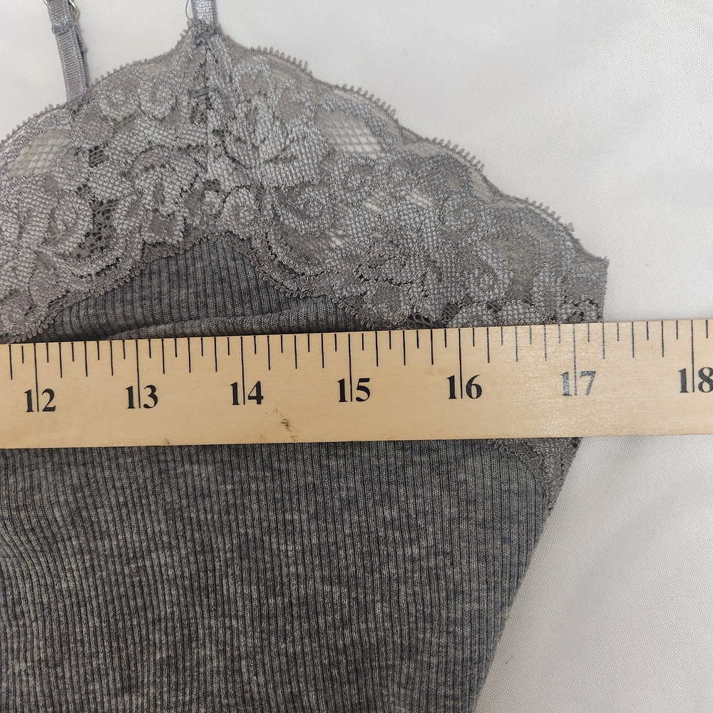 Y2K Babydoll Tank Top Cami Lace Trim Stretch Large Fitted Bella Preppy Dainty - Picture 9 of 12